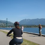 biking in stanley park