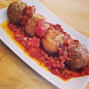 Arancini Cheese Risotto Balls with a roasted tomato sauce (via Cafe 41's Facebook paage)