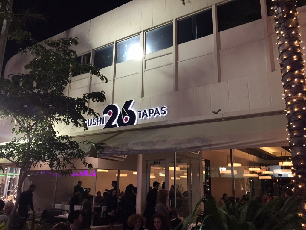 the exterior of 26 Sushi and Tapas