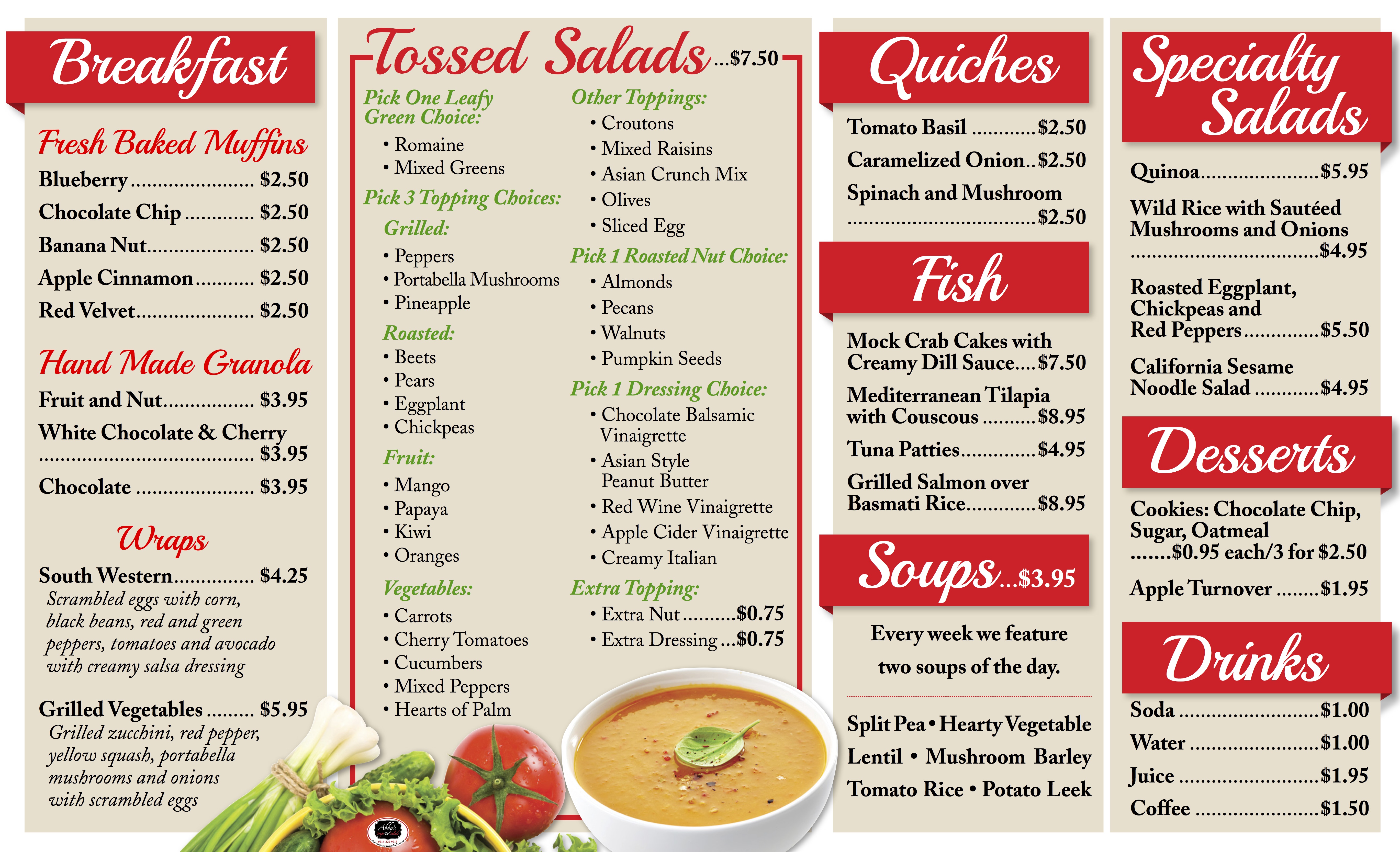 Downtown oip menu