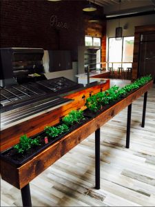 Interior of Pure Cold Press Juice and salad Bar.