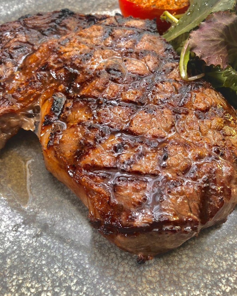 a steak with grill marks