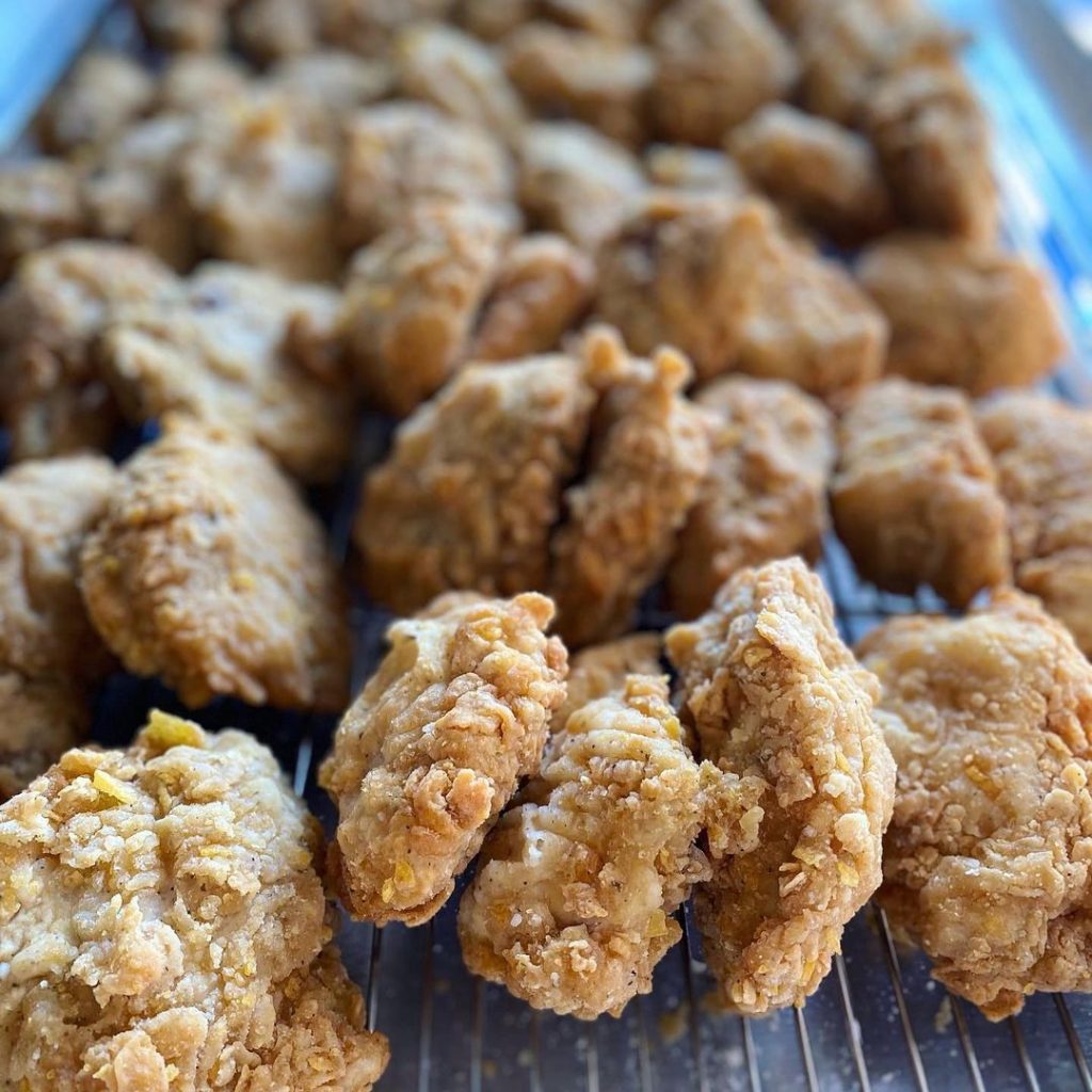 many pieces of fried chicken