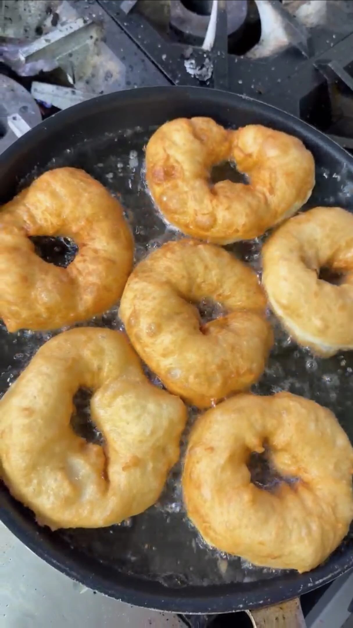 Sfinj frying at Nagila Moroccan Cuisine