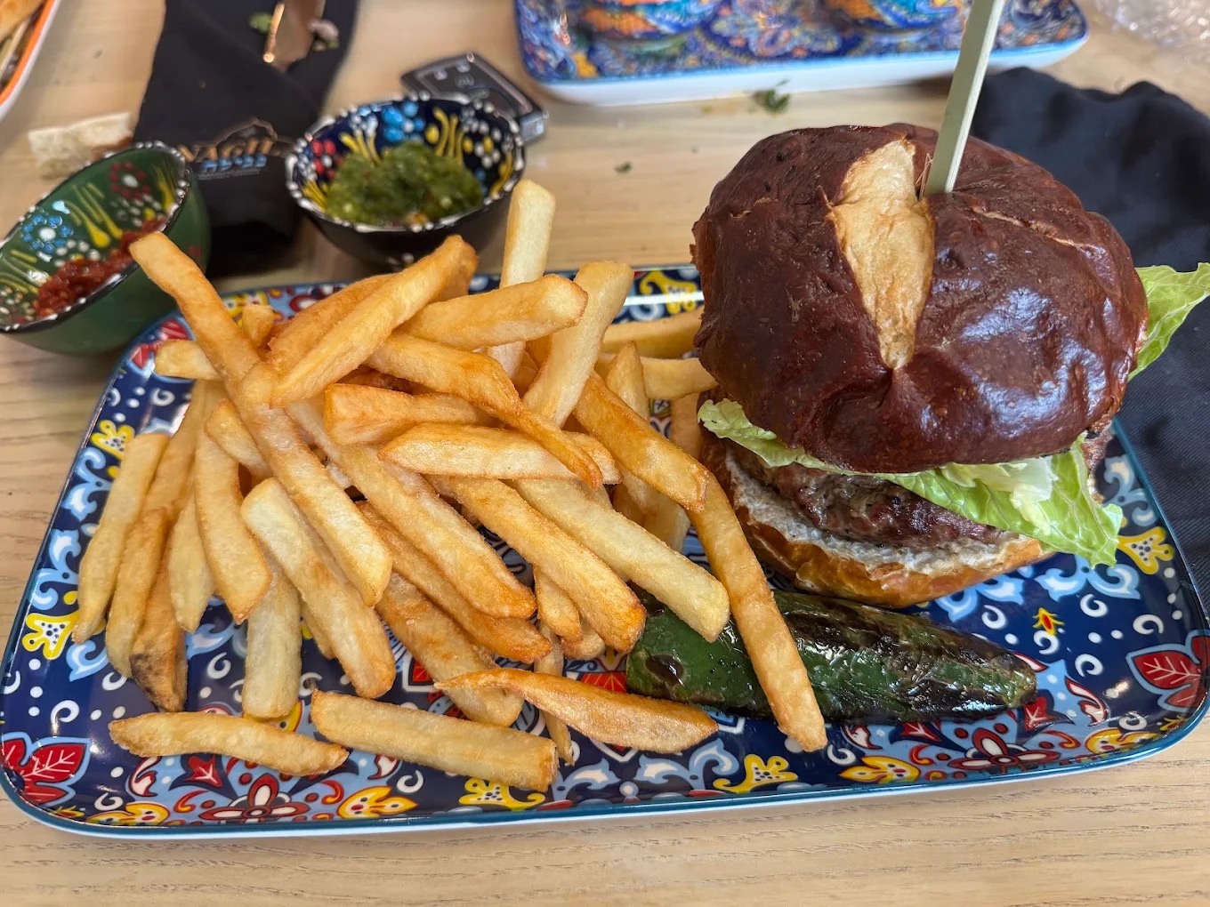 Kebob and rice plate at Nagila Moroccan Cuisine
