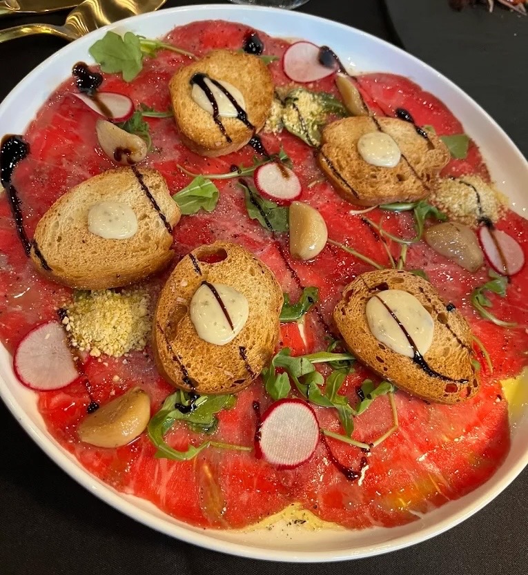 Beef carpaccio at Carve Bistro