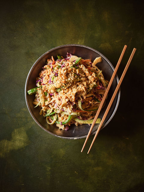 Noodle dish at Miyoka kosher Asian restaurant in Jerusalem