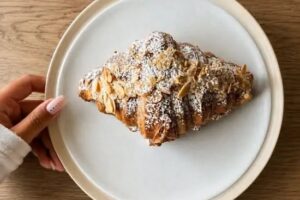 Almond croissant at Oh Delices kosher patisserie in Lakewood, NJ