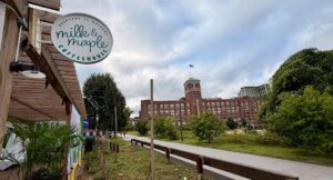 Milk & Maple Coffeehouse alongside the Eastside Trail of the Atlanta BeltLine
