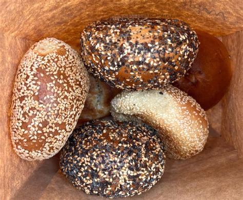 Bag of PopUp Bagels sesame and everything bagels