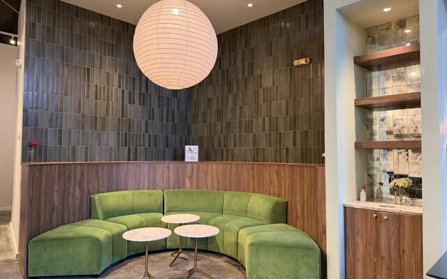 Seating inside Milk & Maple Coffeehouse on the Atlanta BeltLine