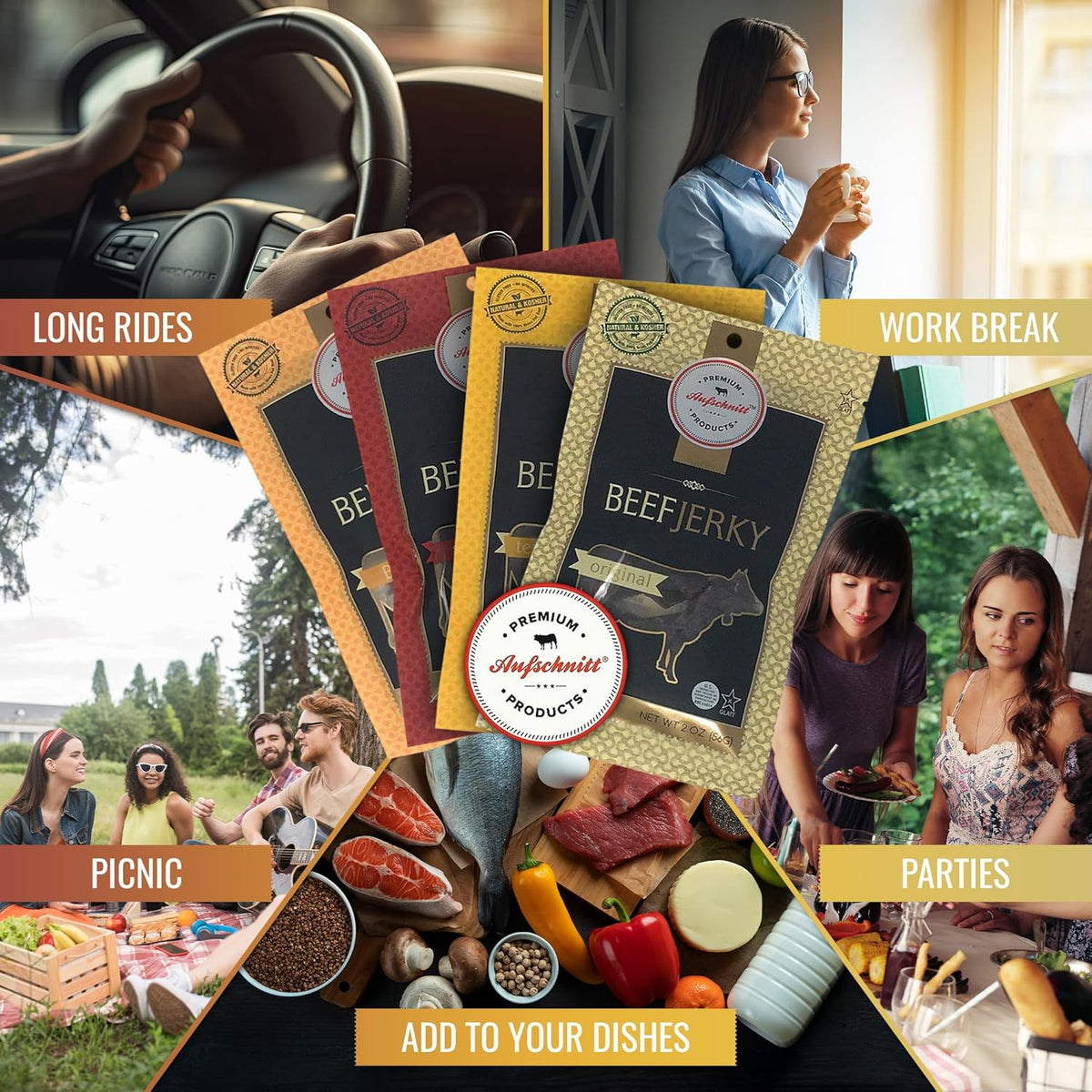 Aufschnitt glatt kosher beef jerky variety pack